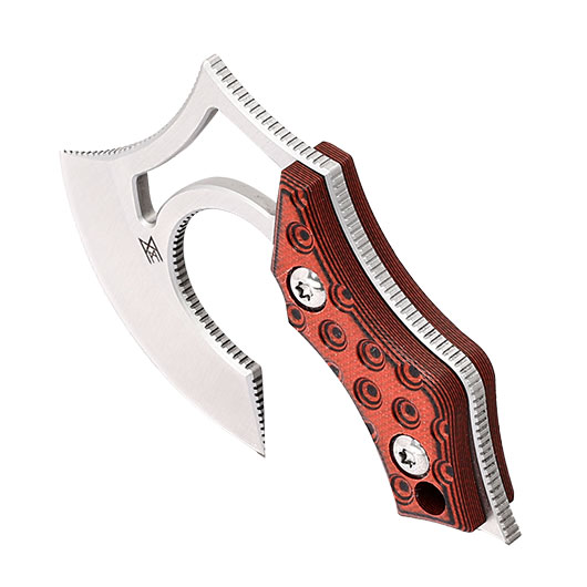 Midgards Neck Knife Mini Axt Nori Nano V2 silber/rot inkl. Klingenschutz und Clip Bild 6