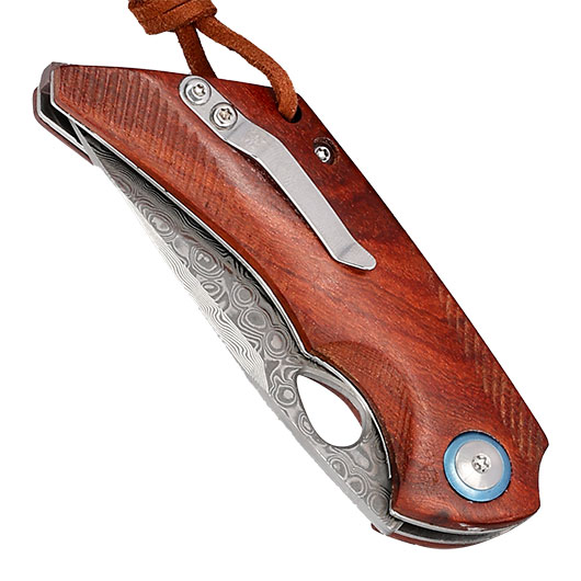 Herbertz Selektion Damast Einhandmesser Eisenholz inkl. Grtelclip Bild 5