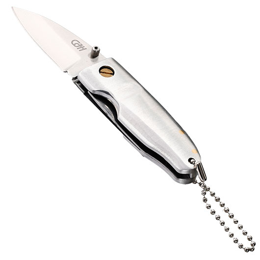 CJH Einhandmesser Stubby silber inkl. Kugelkette Bild 2