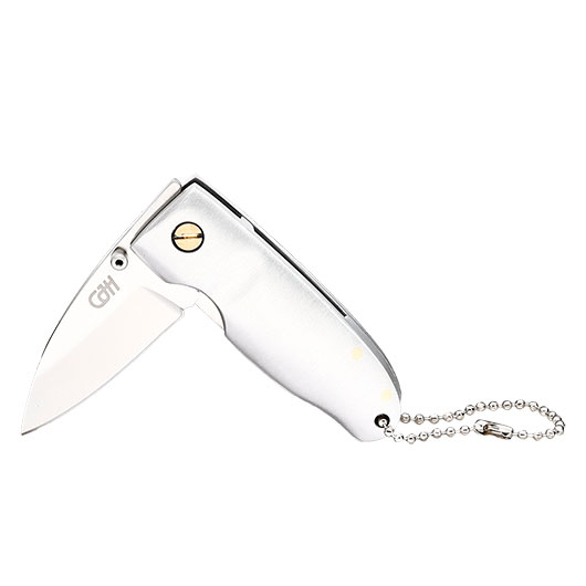 CJH Einhandmesser Stubby silber inkl. Kugelkette Bild 3