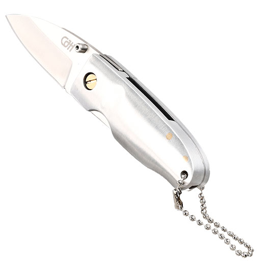 CJH Einhandmesser Stubby silber inkl. Kugelkette Bild 6
