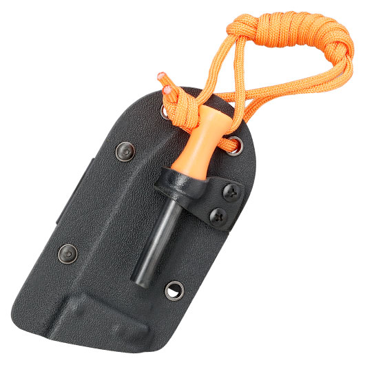 Outdoormesser Skelett Duo 2in1 schwarz inkl. Feuerstahl & Kydexscheide Bild 5