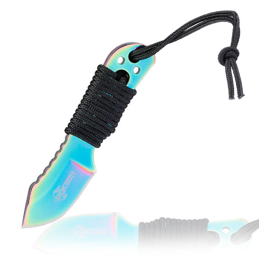 Neck Knife Little Rainbow inkl. Kydexscheide & Kugelkette