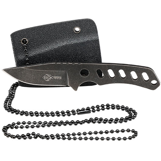 Neck Knife Titan Skelett grau inkl. Kydexscheide & Kugelkette Bild 3