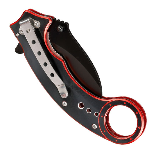Einhandmesser Karambit Red Scorpion schwarz/rot inkl. Grtelclip Bild 5