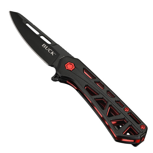 Buck Einhandmesser 813 Mini Trace OPS schwarz/rot inkl. Grtelclip Bild 2