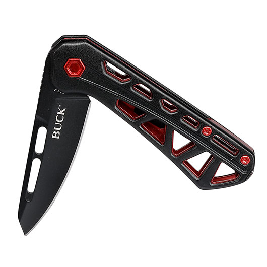 Buck Einhandmesser 813 Mini Trace OPS schwarz/rot inkl. Grtelclip Bild 3