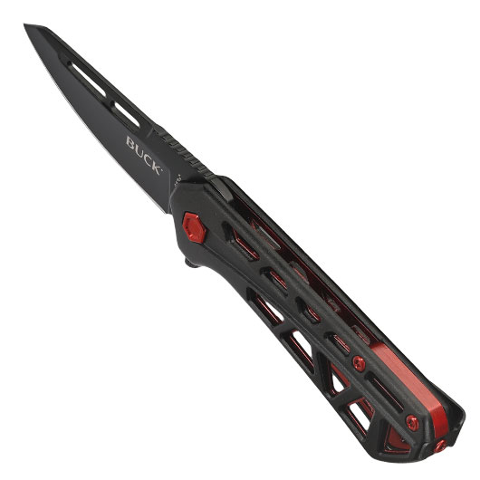 Buck Einhandmesser 813 Mini Trace OPS schwarz/rot inkl. Grtelclip Bild 6