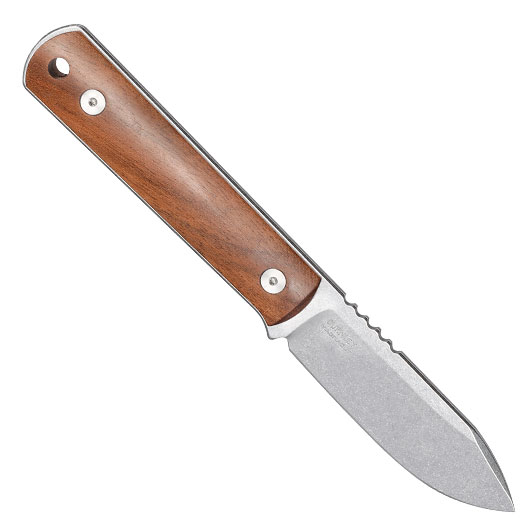 Bker Neck Knife BFF Packlite Walnuss silber/braun inkl. Kydexscheide, Kugelkette & Etui Bild 1