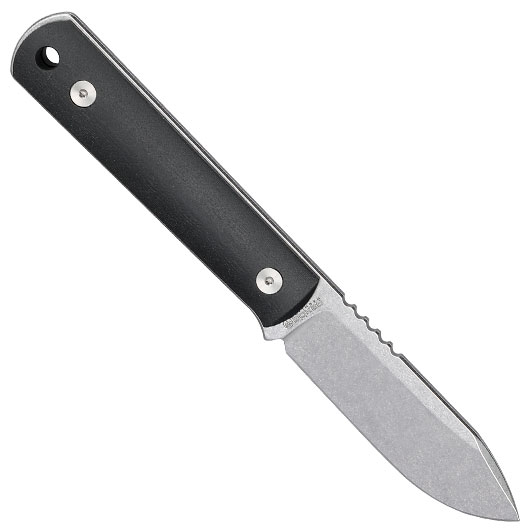Bker Neck Knife BFF Packlite Richlite silber/schwarz inkl. Kydexscheide, Kugelkette & Etui Bild 1