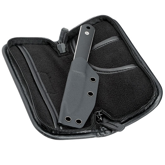Bker Neck Knife BFF Packlite Richlite silber/schwarz inkl. Kydexscheide, Kugelkette & Etui Bild 3