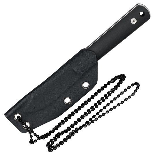 Bker Neck Knife BFF Packlite Richlite silber/schwarz inkl. Kydexscheide, Kugelkette & Etui Bild 5
