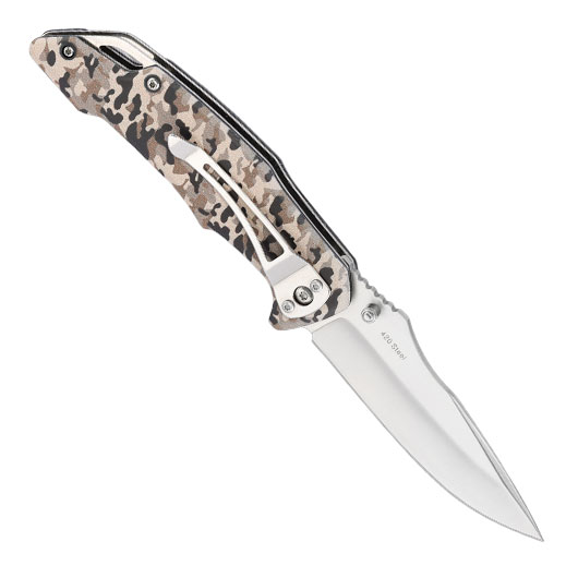Black Ice Einhandmesser brown camo inkl. Grtelclip Bild 1