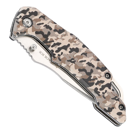 Black Ice Einhandmesser brown camo inkl. Grtelclip Bild 4