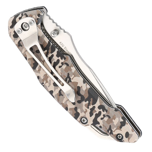 Black Ice Einhandmesser brown camo inkl. Grtelclip Bild 5
