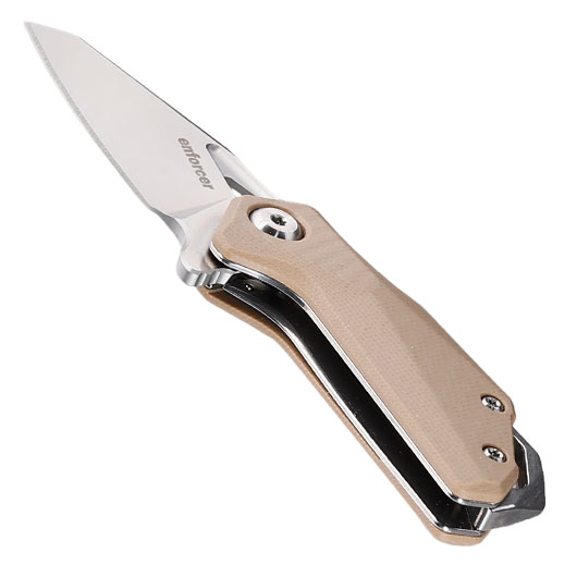 Enforcer Einhandmesser Petit silber/coyote inkl. Grtelclip Bild 3