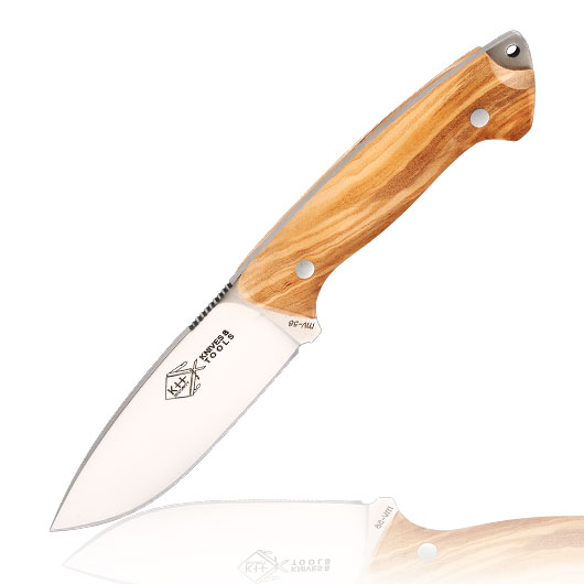 Outdoormesser Hunter Olivenholz inkl. Lederscheide