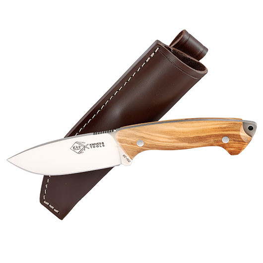 Outdoormesser Hunter Olivenholz inkl. Lederscheide Bild 3