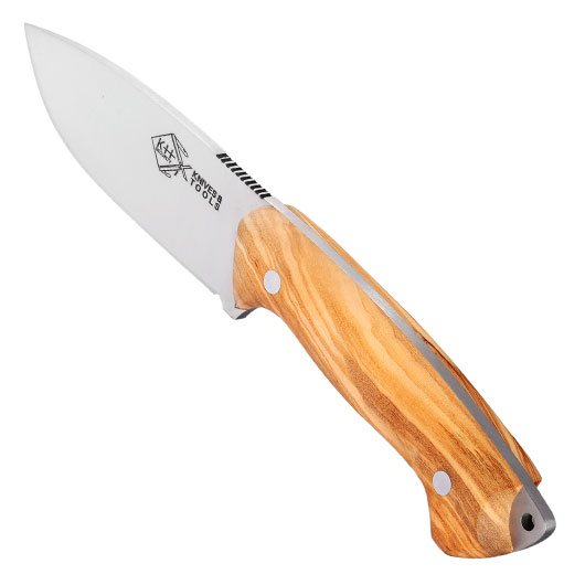 Outdoormesser Hunter Olivenholz inkl. Lederscheide Bild 6