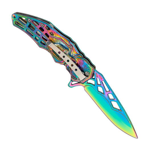 Einhandmesser Spider rainbow inkl. Grtelclip Bild 1