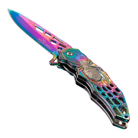 Einhandmesser Spider rainbow inkl. Grtelclip Bild 2
