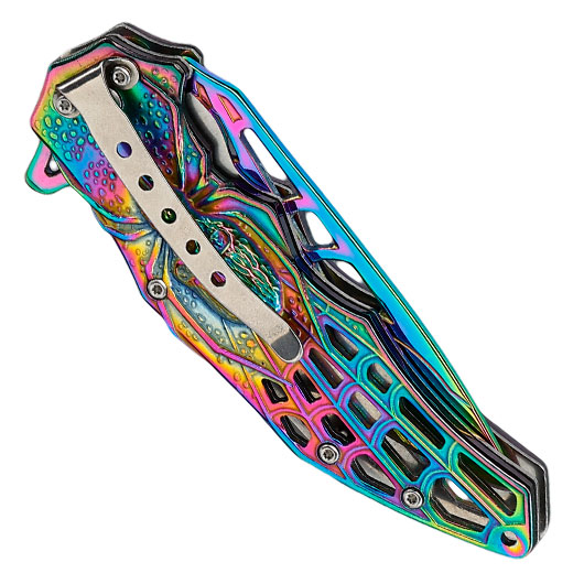 Einhandmesser Spider rainbow inkl. Grtelclip Bild 5