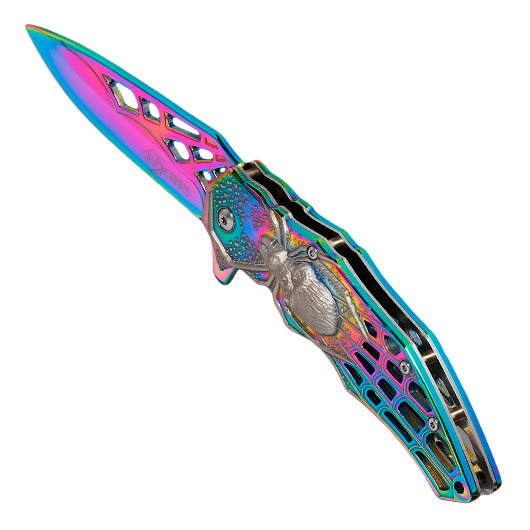 Einhandmesser Spider rainbow inkl. Grtelclip Bild 6