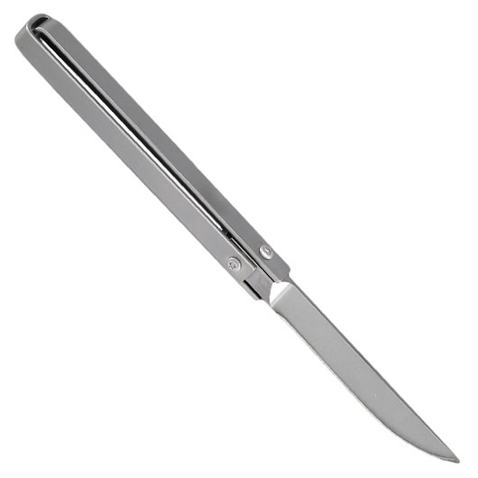 Folding Knife 360 mit Glasbrecher silber inkl. Lederholster Bild 1