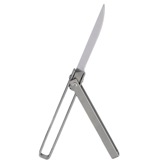 Folding Knife 360 mit Glasbrecher silber inkl. Lederholster Bild 3