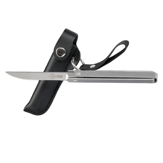Folding Knife 360 mit Glasbrecher silber inkl. Lederholster Bild 5