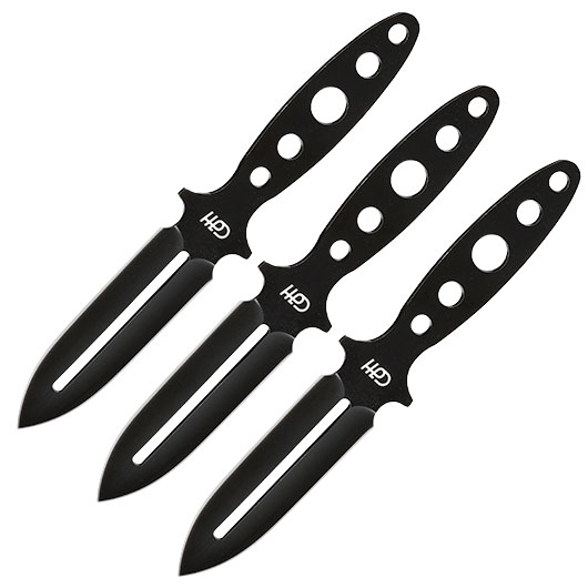 Wurfmesserset 3-teilig schwarz inkl. Nylonscheide