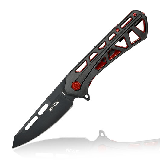 Buck Einhandmesser 811 Trace OPS schwarz/rot inkl. Grtelclip