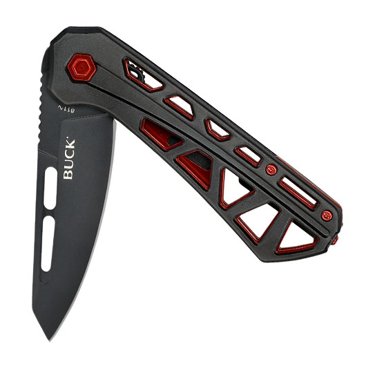 Buck Einhandmesser 811 Trace OPS schwarz/rot inkl. Grtelclip Bild 3