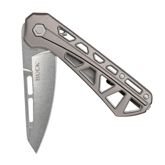 Buck Einhandmesser 811 Trace OPS silber/grau inkl. Grtelclip Bild 3