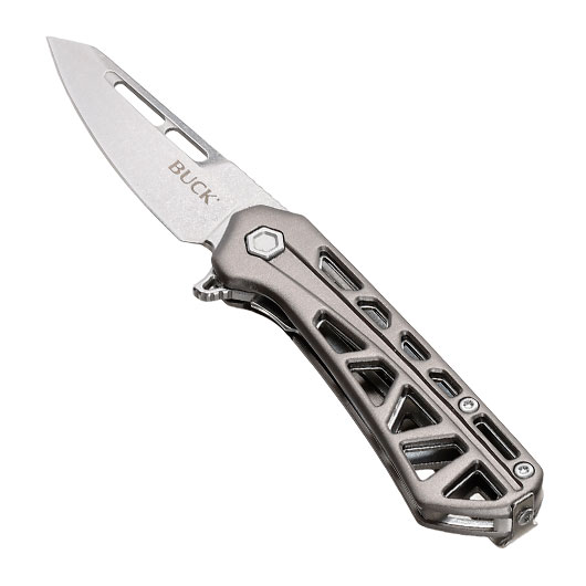 Buck Einhandmesser 813 Mini Trace OPS silber/grau inkl. Grtelclip Bild 2