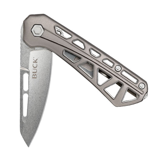 Buck Einhandmesser 813 Mini Trace OPS silber/grau inkl. Grtelclip Bild 3