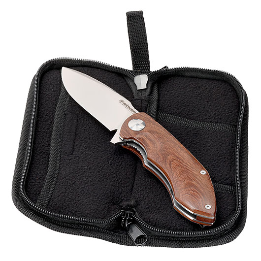 Bker Einhandmesser Arbolito Nahuel Guayacan Bhler N678 Stahl Ebenholz inkl. Grtelclip & Etui Bild 4