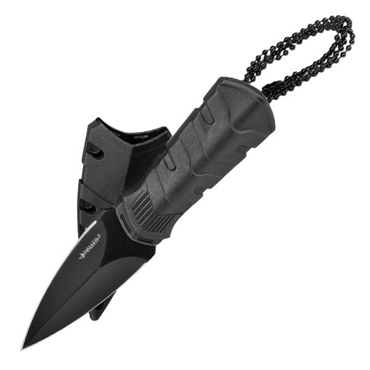 Haller Neck Knife schwarz inkl. Scheide & Kugelkette Bild 3