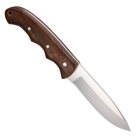 Black Ice Outdoormesser Mountain Carver silber/braun inkl. Lederscheide Bild 1