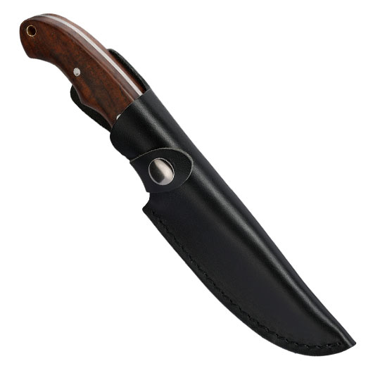 Black Ice Outdoormesser Mountain Carver silber/braun inkl. Lederscheide Bild 4