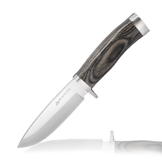 Black Ice Outdoormesser Trail Blade silber/braun inkl. Lederscheide
