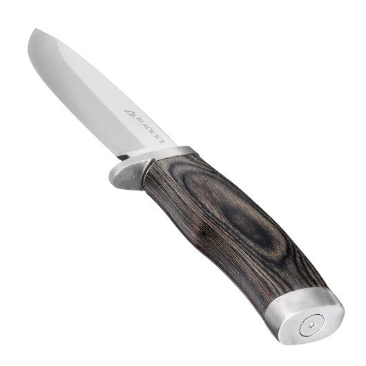 Black Ice Outdoormesser Trail Blade silber/braun inkl. Lederscheide Bild 2