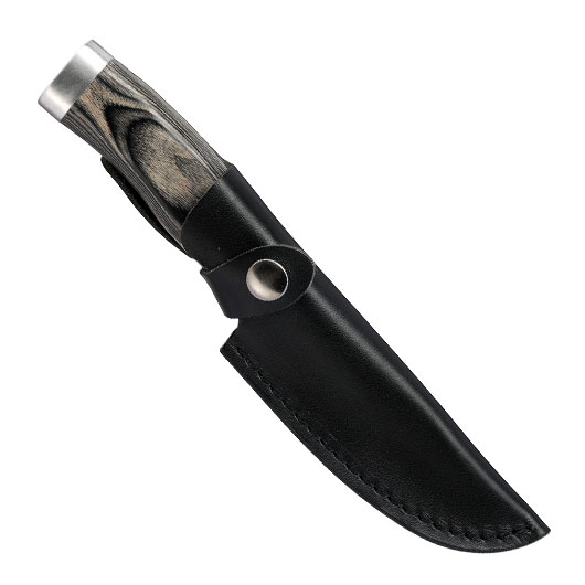 Black Ice Outdoormesser Trail Blade silber/braun inkl. Lederscheide Bild 4