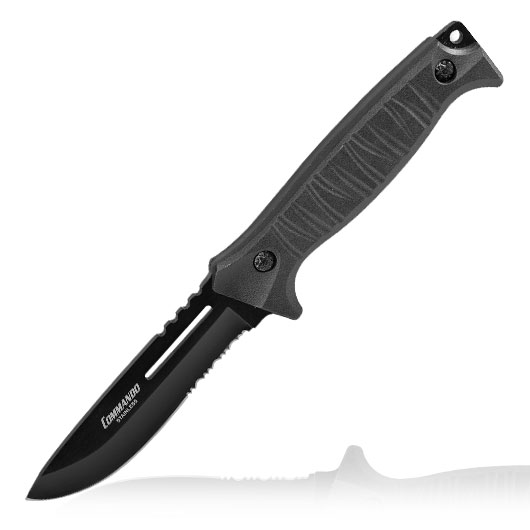 CI Outdoormesser Universal schwarz inkl. Kunststoffscheide