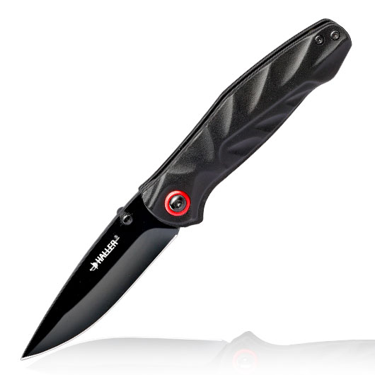 Haller Einhandmesser schwarz inkl. Grtelclip