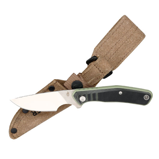 Gerber Outdoormesser Downwind Caper silber/grn inkl. Canvasscheide Bild 3