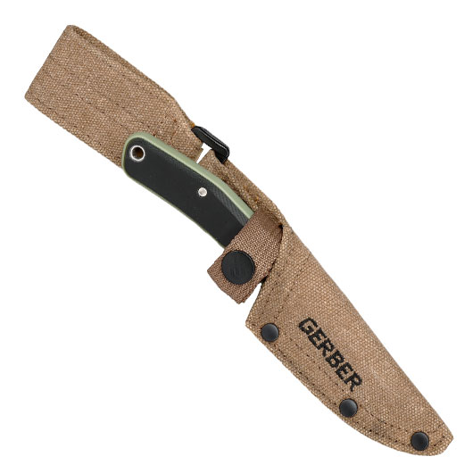 Gerber Outdoormesser Downwind Caper silber/grn inkl. Canvasscheide Bild 4