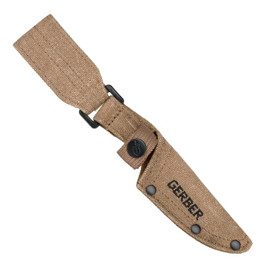 Gerber Outdoormesser Downwind Caper silber/grn inkl. Canvasscheide Bild 6
