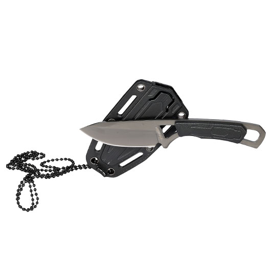 Haller Neck Knife grau/schwarz inkl. Kydexscheide & Kugelkette Bild 3