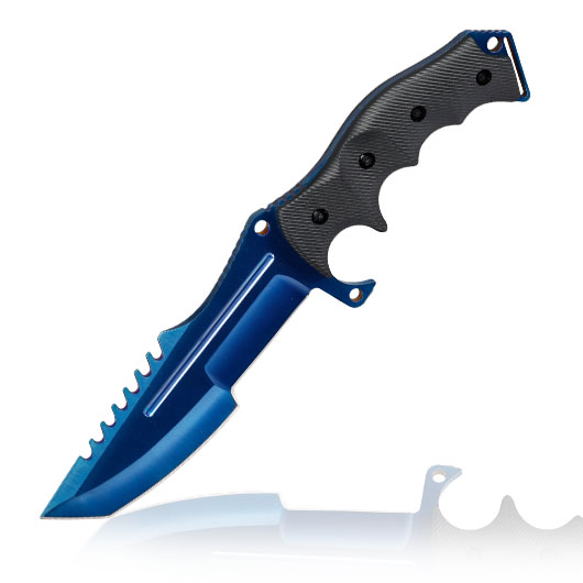 Outdoormesser Blue Huntsman Style blau/schwarz inkl. Nylonscheide